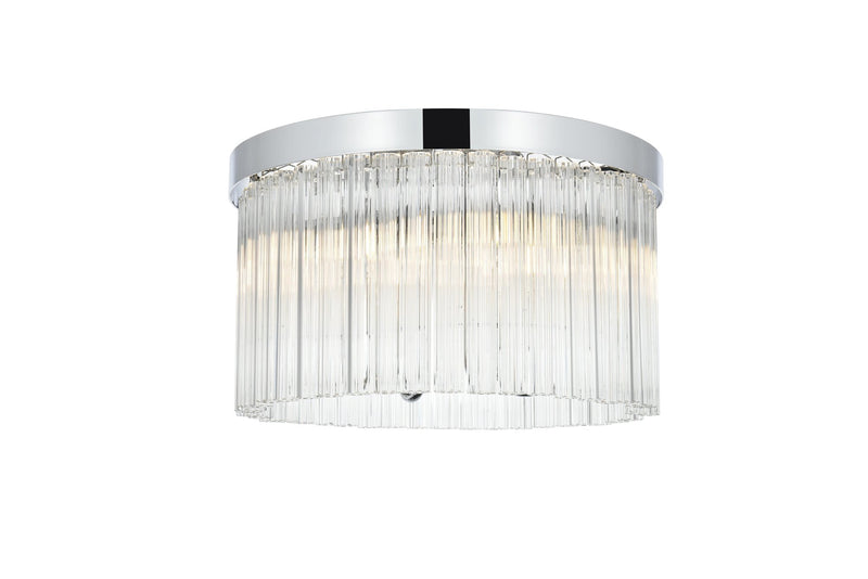 Harlow 16" 4-Light Flush Mount in Chrome And Clear