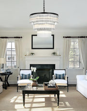 Harlow 32" 18-Light Chandelier in Black And Clear