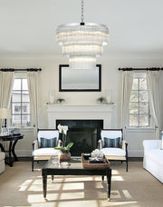 Harlow 32" 18-Light Chandelier in Chrome And Clear