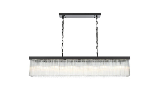 Harlow 49" 6-Light Chandelier in Black And Clear