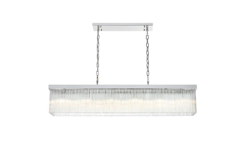 Harlow 49" 6-Light Chandelier in Chrome And Clear