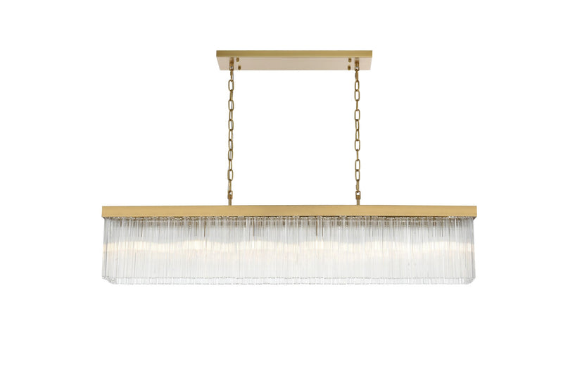 Harlow 49" 6-Light Chandelier in Satin Gold And Clear