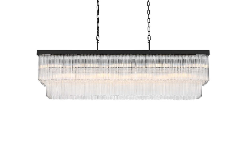 Harlow 53" 9-Light Chandelier in Black