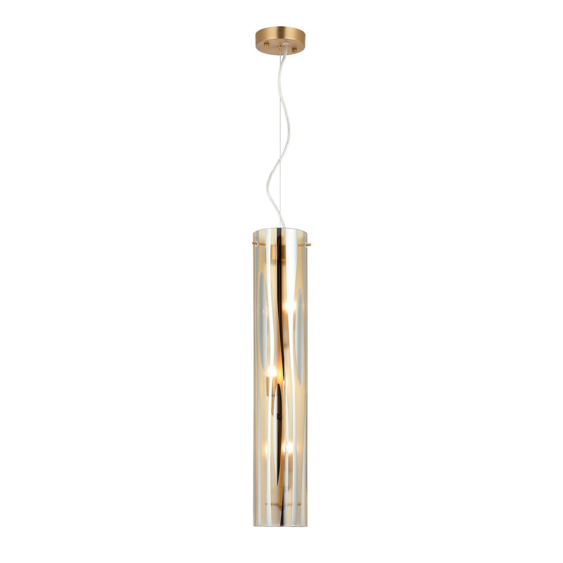 Chroman Empire 3-Light 4.3" Cylinder Pendant in Satin Gold