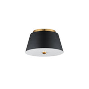 Miles 11" LED Flush Mount in Black / Natural Aged Brass