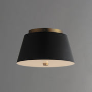 Miles 11" LED Flush Mount in Black / Natural Aged Brass