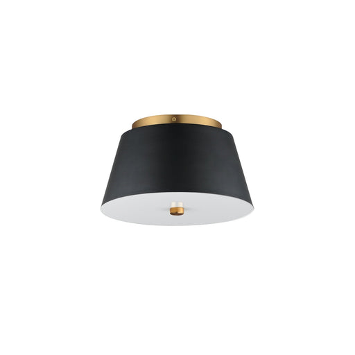 Miles 11" LED Flush Mount in Black / Natural Aged Brass