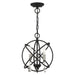 Aria Three Light Convertible Chandelier / Semi Flush in Black