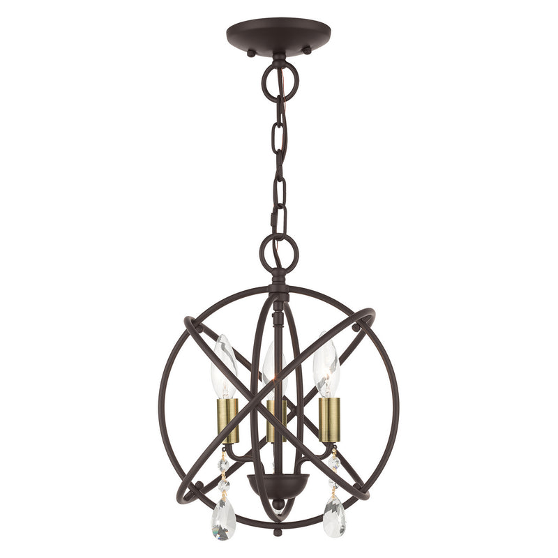 Aria Three Light Convertible Chandelier / Semi Flush in Bronze