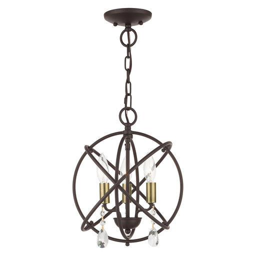 Aria Three Light Convertible Chandelier / Semi Flush in Bronze