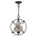 Aria Three Light Convertible Chandelier / Semi Flush in Bronze