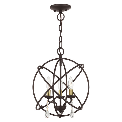 Aria Three Light Convertible Chandelier / Semi Flush in Bronze