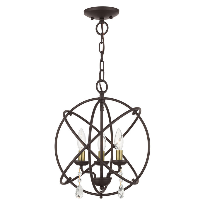 Aria Three Light Convertible Chandelier / Semi Flush in Bronze
