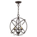 Aria Three Light Convertible Chandelier / Semi Flush in Bronze
