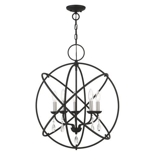 Aria Five Light Chandelier in Black