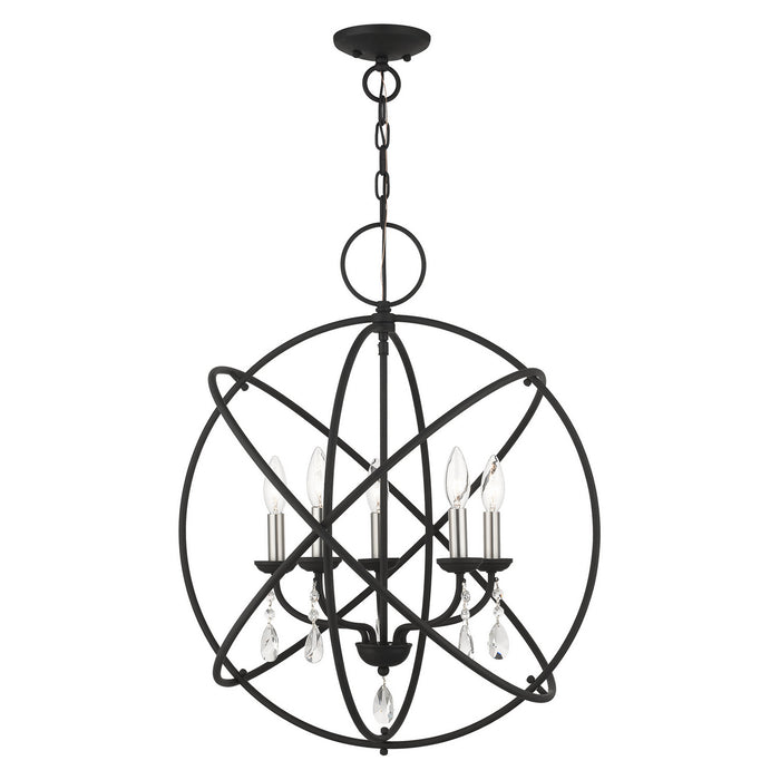 Aria Five Light Chandelier in Black