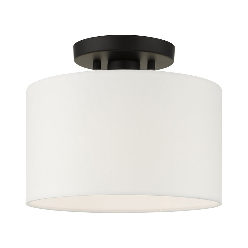 Meridian One Light Semi Flush Mount in Black