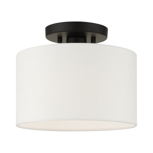 Meridian One Light Semi Flush Mount in Black