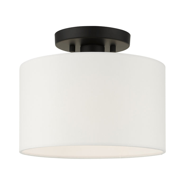 Meridian One Light Semi Flush Mount in Black