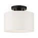 Meridian One Light Semi Flush Mount in Black