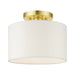 Meridian One Light Semi Flush Mount in Satin Brass