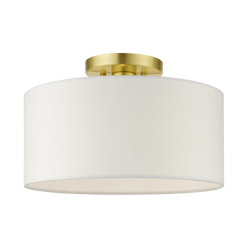 Meridian One Light Semi Flush Mount in Satin Brass
