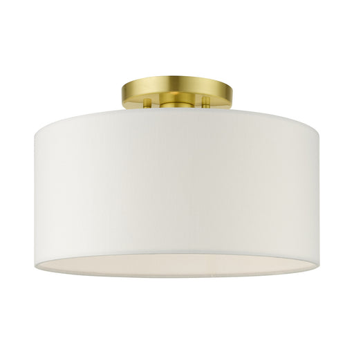 Meridian One Light Semi Flush Mount in Satin Brass