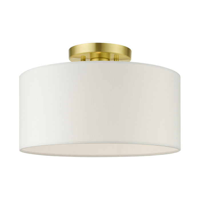 Meridian One Light Semi Flush Mount in Satin Brass