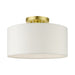 Meridian One Light Semi Flush Mount in Satin Brass