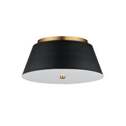 Miles 16" LED Flush Mount in Black / Natural Aged Brass