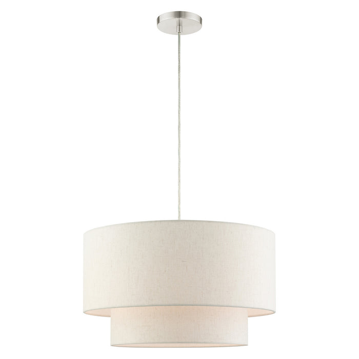 Meadow Three Light Pendant in Brushed Nickel