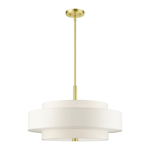 Meridian Five Light Chandelier in Satin Brass