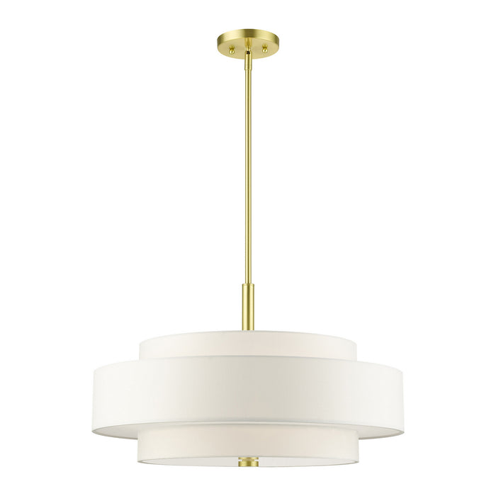 Meridian Five Light Chandelier in Satin Brass