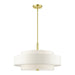 Meridian Five Light Chandelier in Satin Brass