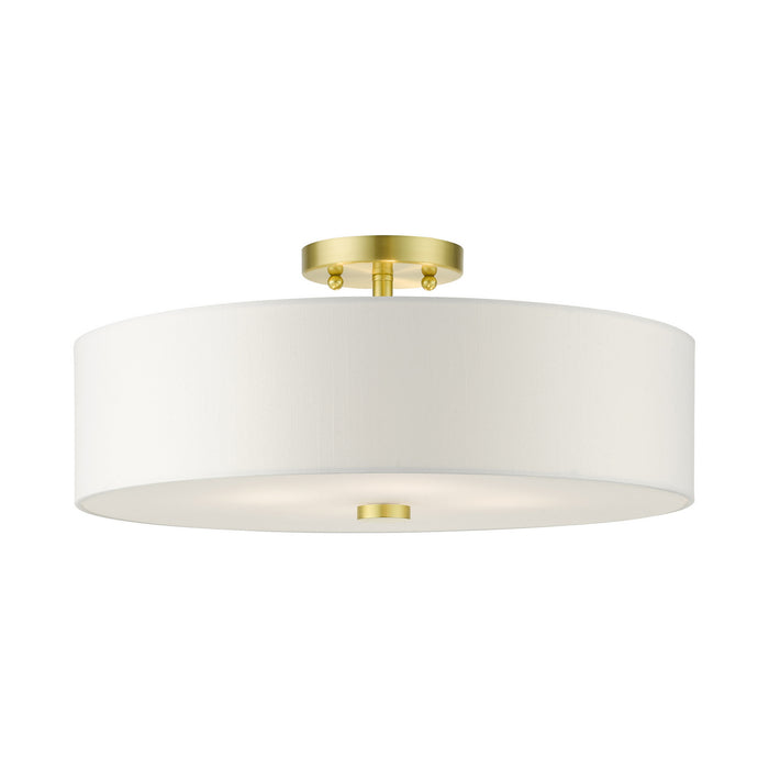 Meridian Four Light Semi Flush Mount in Satin Brass