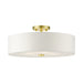 Meridian Four Light Semi Flush Mount in Satin Brass