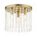 Elizabeth Three Light Flush Mount in Antique Brass