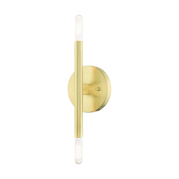 Copenhagen Two Light Wall Sconce in Satin Brass