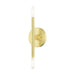 Copenhagen Two Light Wall Sconce in Satin Brass