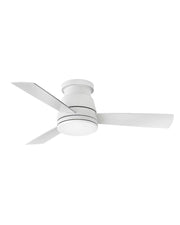 Trey 44" Outdoor Smart Ceiling Fan with Light in Matte White