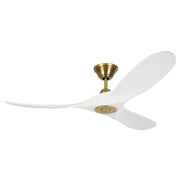 Maverick 52" Ceiling Fan in Matte White and Burnished Brass