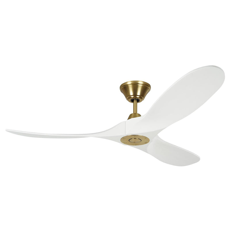 Maverick 52" Ceiling Fan in Matte White and Burnished Brass