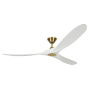 Maverick 70" Ceiling Fan in Matte White and Burnished Brass