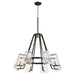 Tioga Transitional Chandelier in Textured Black W/ Aged Brass