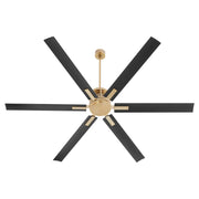Zeus 80" 6-Blade Ceiling Fan in Aged Brass