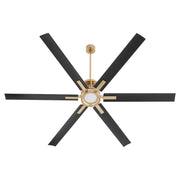 Zeus 80" 6-Blade Ceiling Fan in Aged Brass