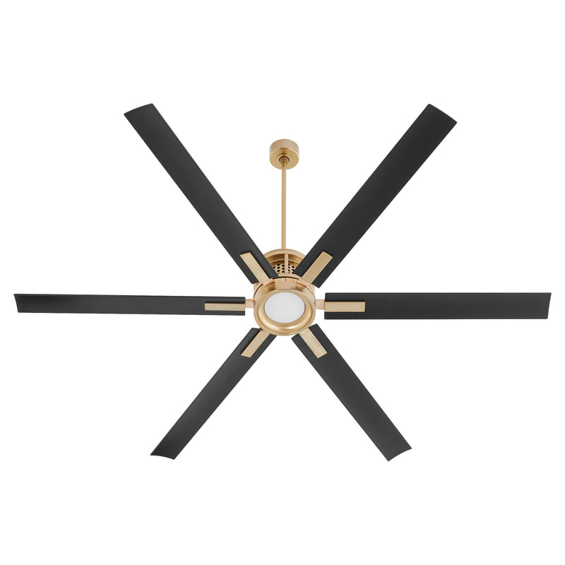 Zeus 80" 6-Blade Ceiling Fan in Aged Brass