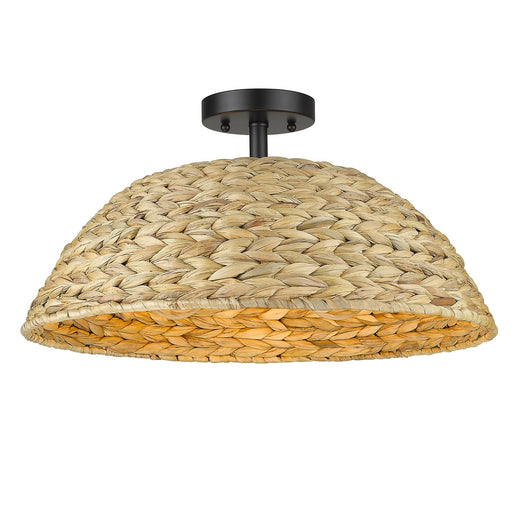 Rue 3-Light Semi-Flush Mount in Matte Black