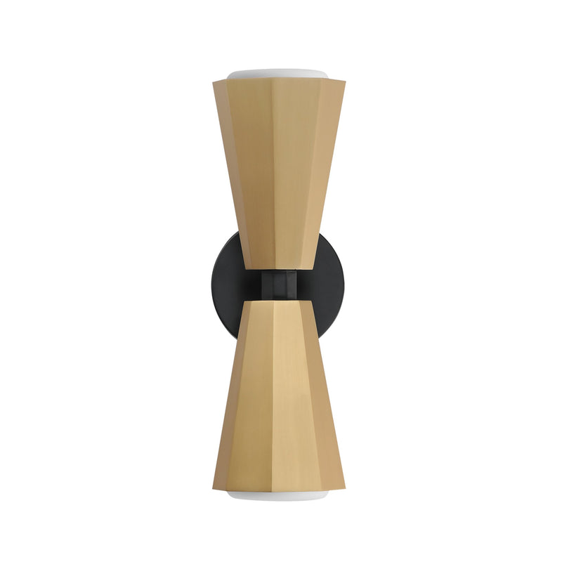 Rizzo 2 Light Wall Sconce in Black / Antique Brass
