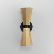 Rizzo 2 Light Wall Sconce in Black / Antique Brass